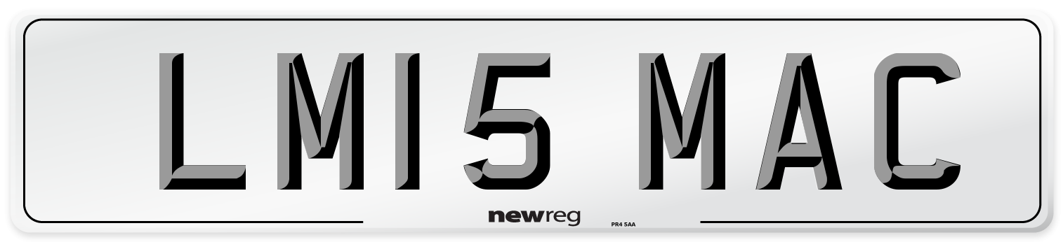 LM15 MAC Number Plate from New Reg